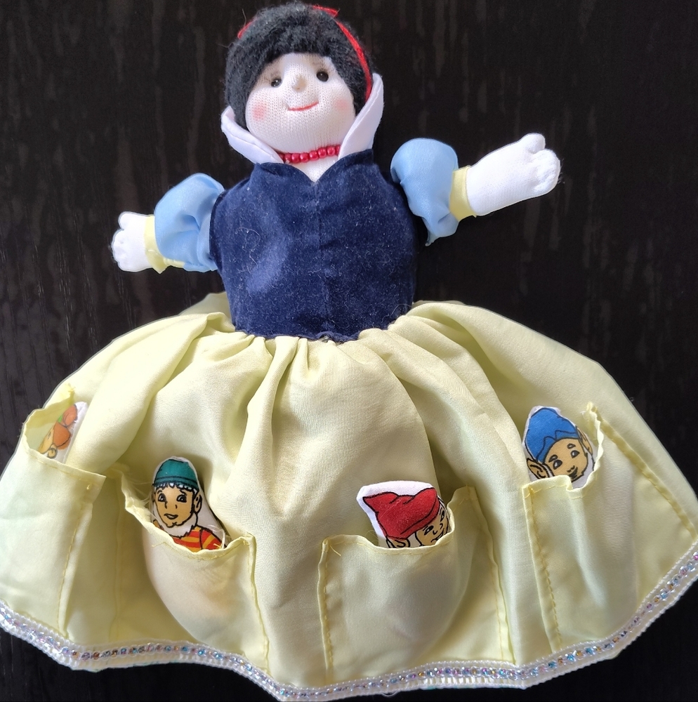 Almas Designs Snow White Dwarfs /Witch Flip Doll Comes With all Plush Dwarfs